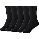 MQELONG Womens 5 Pairs Soft Thick Comfort Casual Cotton Warm Wool Crew Winter Socks