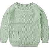 Peecabe Toddler Baby Girl Boy Cable Knit Sweater Cotton Infant Pullover Crewneck Long Sleeve Sweatshirt Fall Winter