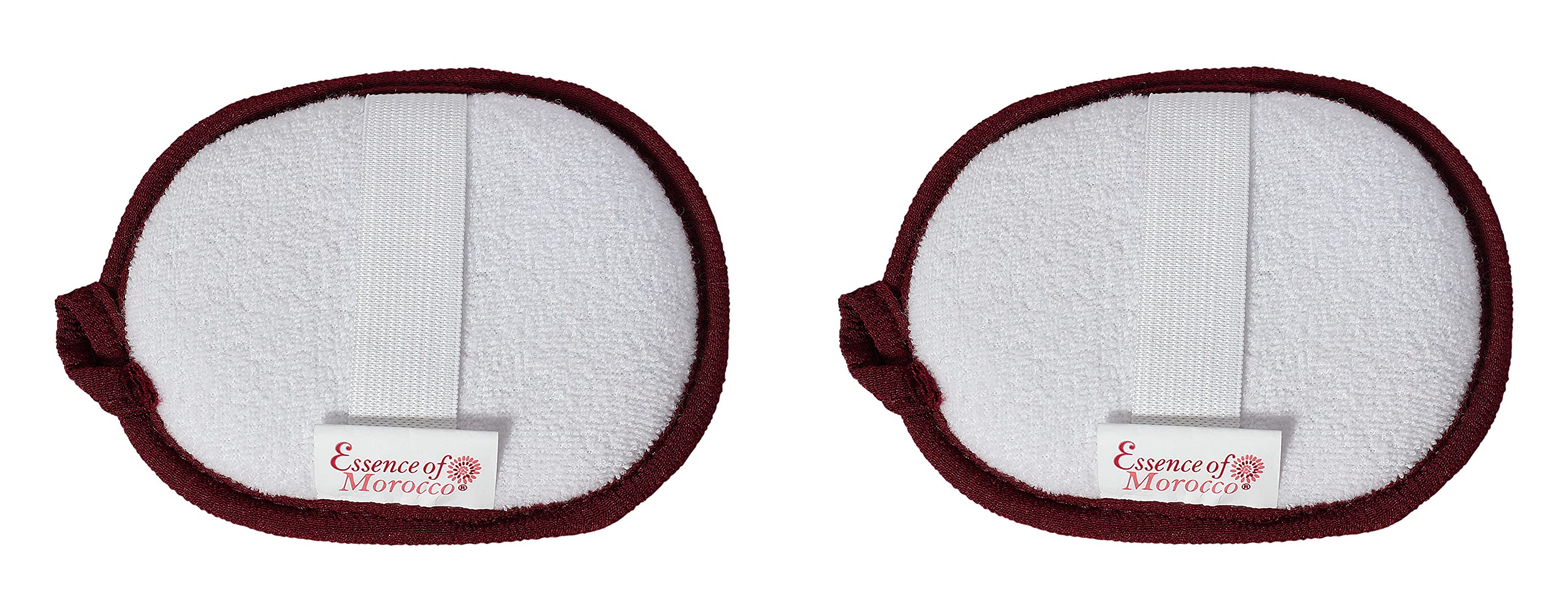 ESSENCE OF MOROCCO Moroccan Exfoliating Kessa Facial Pad for Deep Cleansing and Make Up Removal Reusable Reversible Dual Use as a Cleanser and Exfoliator for Face and Neck (Pack of 2)