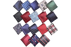 Voittozege 18 - Piece Multicolor Pocket Square Set for Men - Silk Handkerchiefs for Suit Jackets, Ideal for Wedding Party Gif
