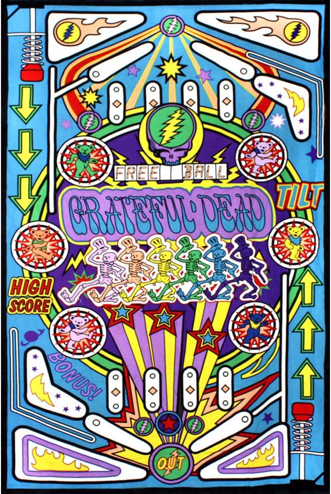 Sunshine Joy 3D Grateful Dead Mini Tapestry Pinball Machine Wall Art 30x45 Inches