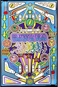 Sunshine Joy 3D Grateful Dead Mini Tapestry Pinball Machine Wall Art 30x45 Inches