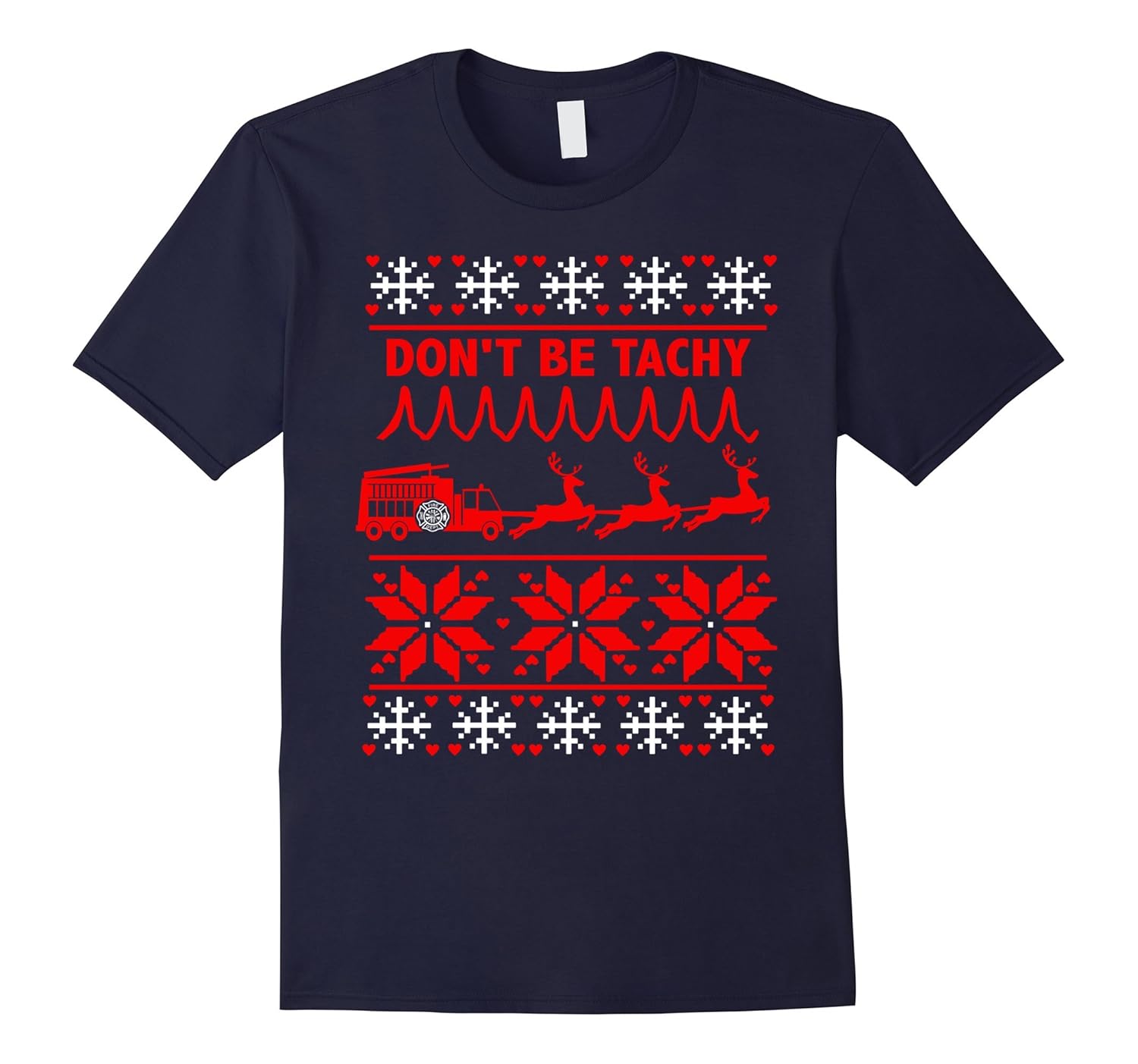 Don't Be Tachy Firefighter Funny Ugly Christmas Sweater-ANZ