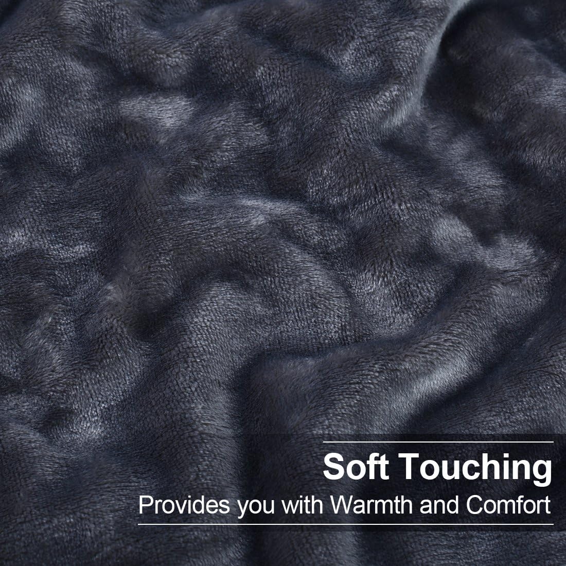 Soft California King Blanket Warm Fuzzy Microplush Lightweight Thermal Fleece Blankets for Couch Bed Sofa,102X108Inch,Dark Grey: Kitchen & Dining