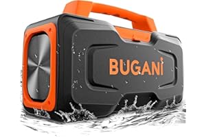BUGANI Bluetooth Speaker, 80W Powerful Portable Wireless Speaker IPX7 Waterproof Speaker, Outdoor Loud Speaker with Handle, S