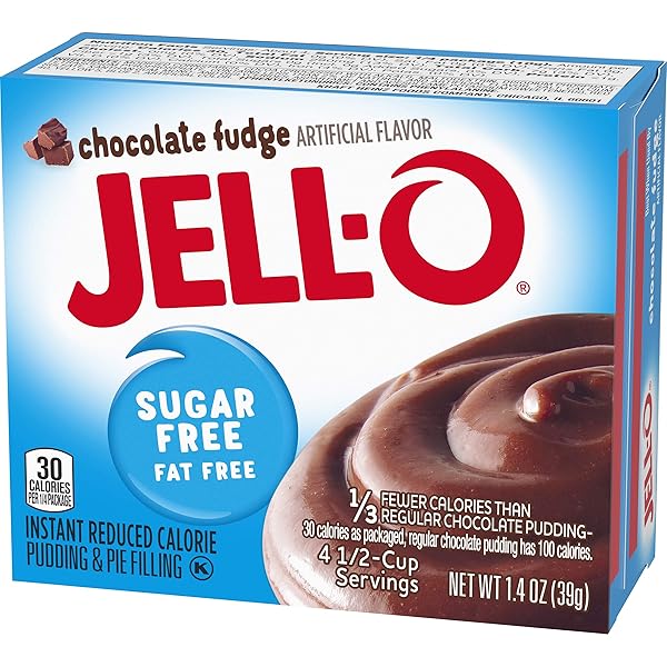 JELL-O INSTANT CHOCOLATE FUDGE SUGAR-FREE FAT FREE PUDDING & PIE FILLING (1.4 OZ BOX)