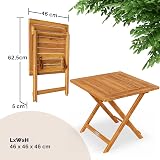 CASARIA Folding Coffee Table | Acacia Wood | 46x46cm | Weather-Resistant view 2