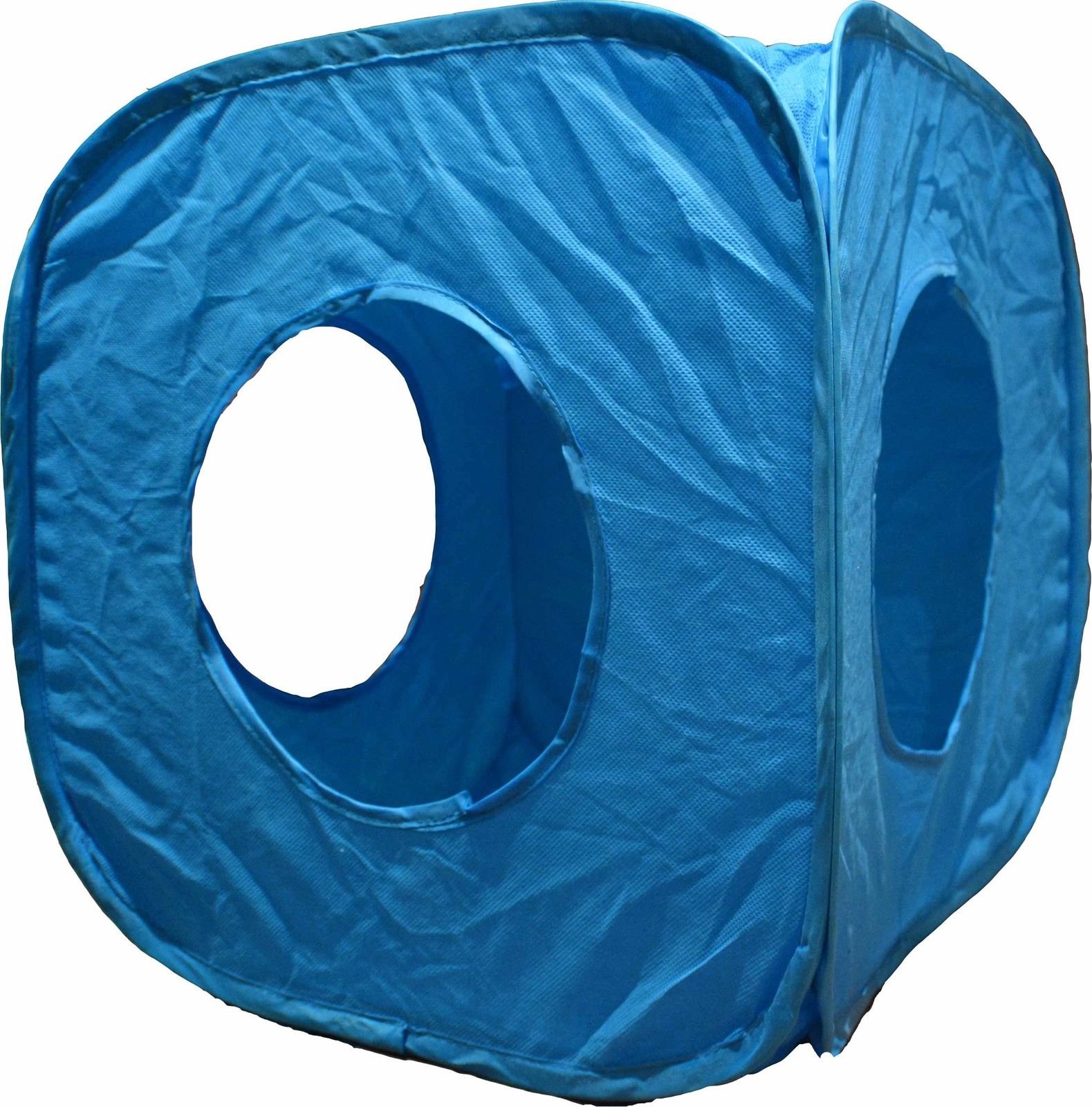 Pop Up Play Cube for Cat Kitten Small Pets Fun Box Foldable Random 4 Colours (Blue)