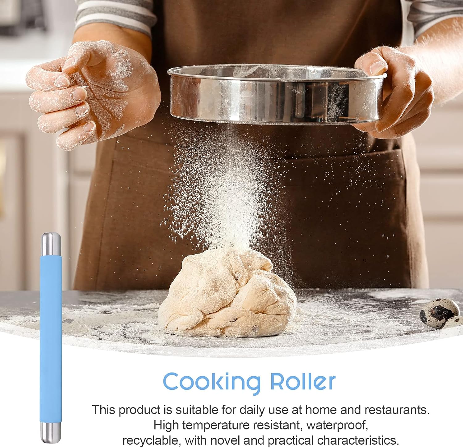 Remeel Silicone Rolling Pin Non Stick Surface for Baking Pie Crust, Cookie, Pastry, Fondant, Internal Steel Dough Roller 13.8 X 1.5 Inches: Kitchen & Dining