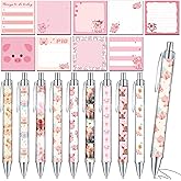 Saypacck 18 Pcs Pig Desk Accessories, 9 Pads Cute Sticky Notes, 9 Kawaii Pens, 3 x 3 Inches Notepads Memo Pad for Office Supplies Meeting Students School Decor Teacher Gifts