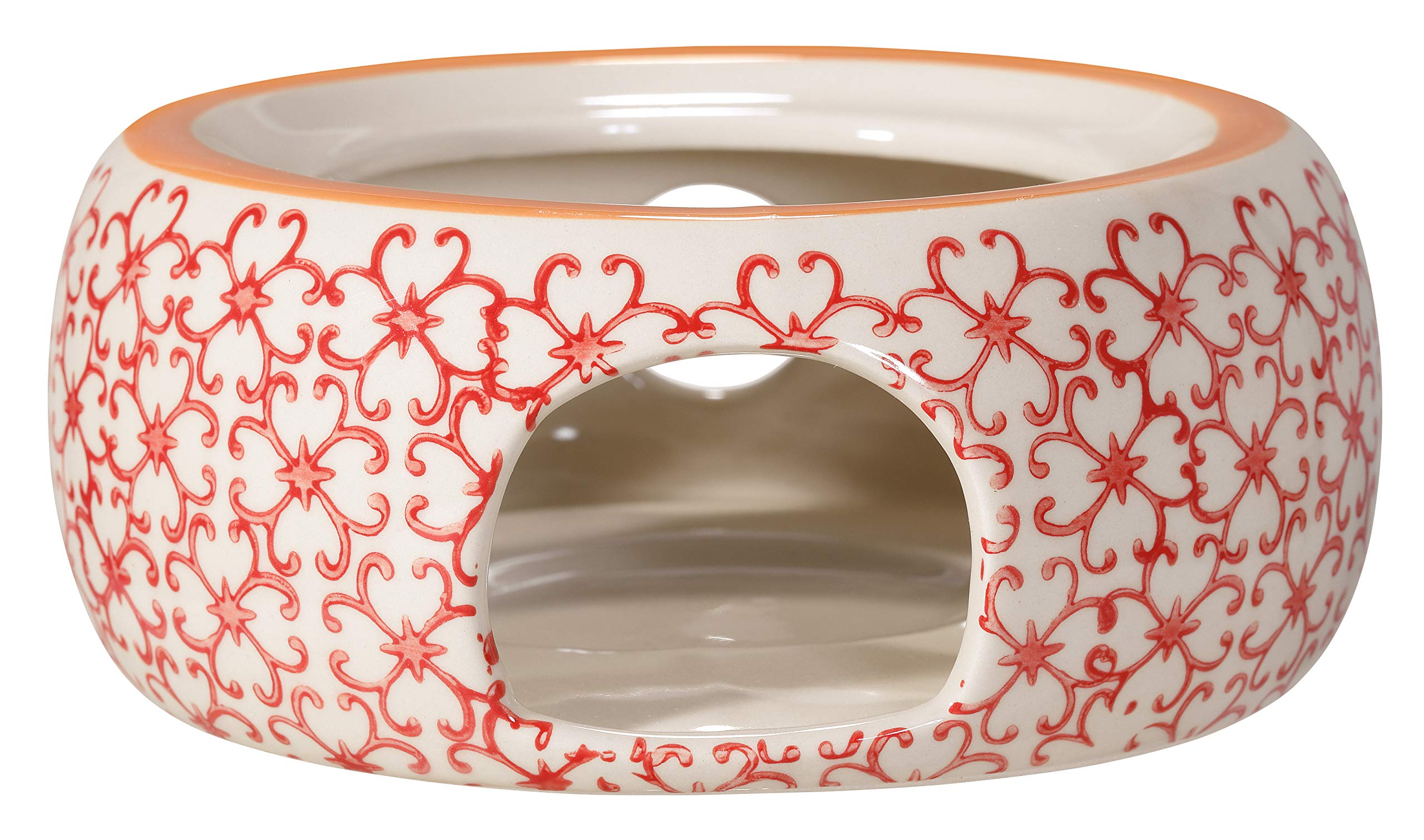 Bloomingville Ceramic Teapot Heater Carla Express - colorful Pot Holder Warmer Size ø 14,5 cm Dia 7.75'' H 2.5'', Stoneware, red