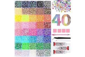 Bedazzling Kit, 32000Pcs Colorful DIY Resin Rhinestone Bedazzle Kit for Bedazzling, 3mm Resin Jelly Rhinestones Flatback Gems