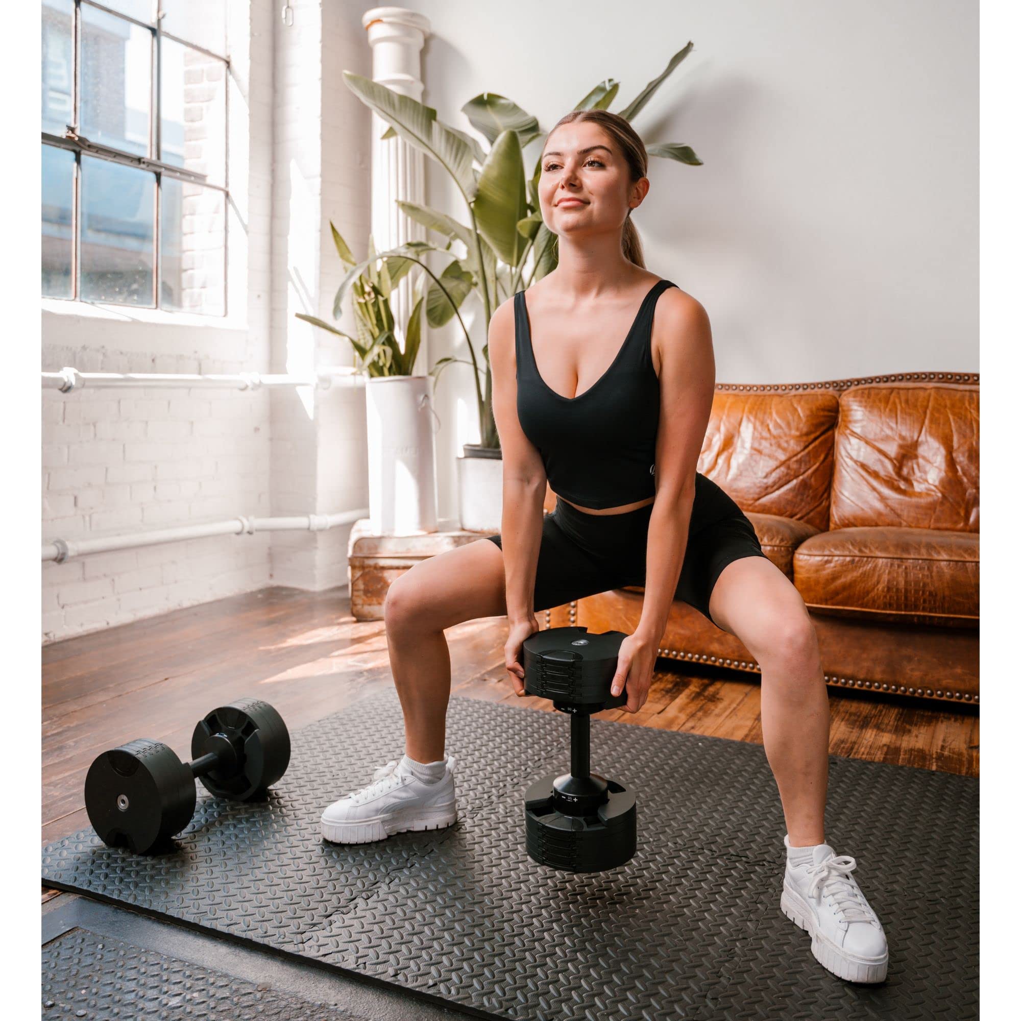 Upgraded Aluminum NÜOBELL Adjustable Dumbbells 5-80lbs - Gym Army Nuobell 580 - Adjustable dumbbell free weights for men and women (PAIR)