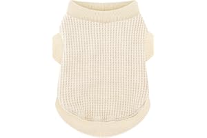 PAIAITE Cozy and Functional Dog Shirts for Small Puppies: Stretchable Beige Attire with Easy-On Design, Ideal for Chihuahuas and Yorkies - Enhance Comfort and Playfulness on Chill Days Small