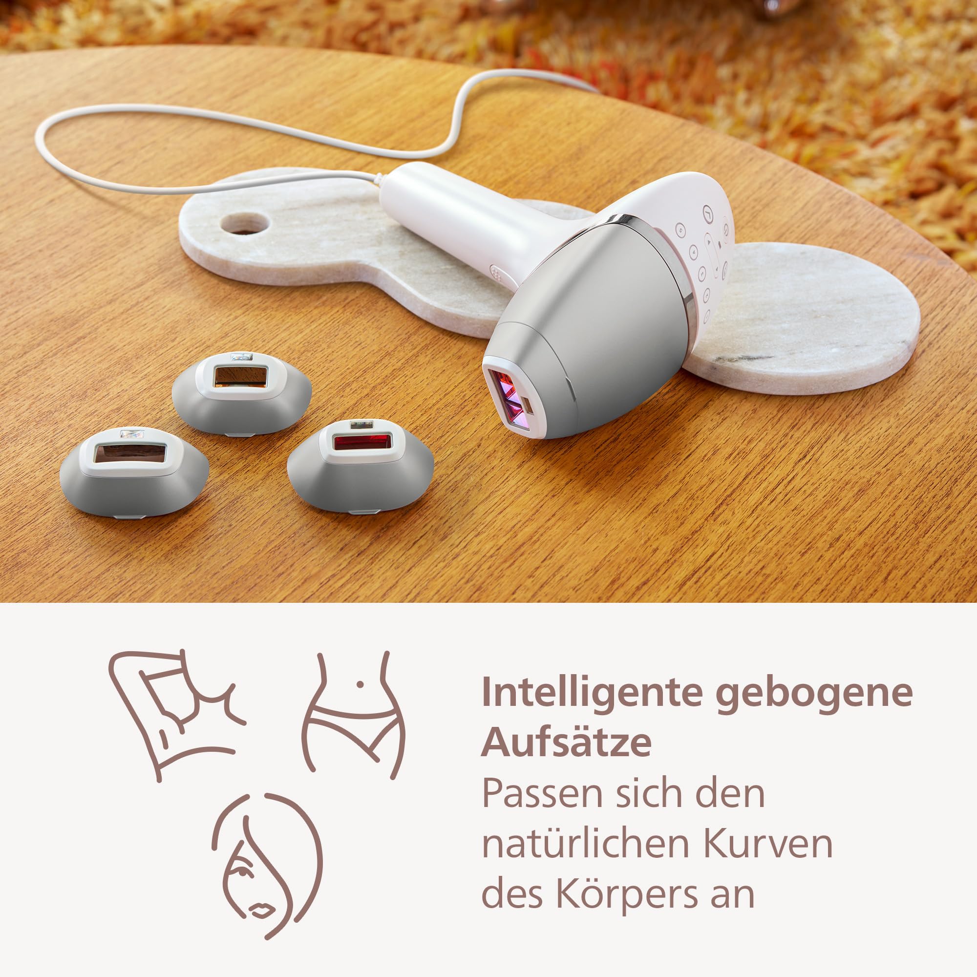 Philips Lumea IPL 8000 Series Haarentfernungsgerät mit SenseIQ Technologie – Alternative zur Laserhaarentfernung – 3 Aufsätze für Körper, Gesicht & Präzisionsbereiche (BRI946/00) 6