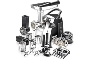 STX Turboforce 2000 Series 6-In-1 Powerful Home Use Electric Meat Grinder • Sausage Stuffer (3 Sizes) • Kubbe Maker • Vegetab