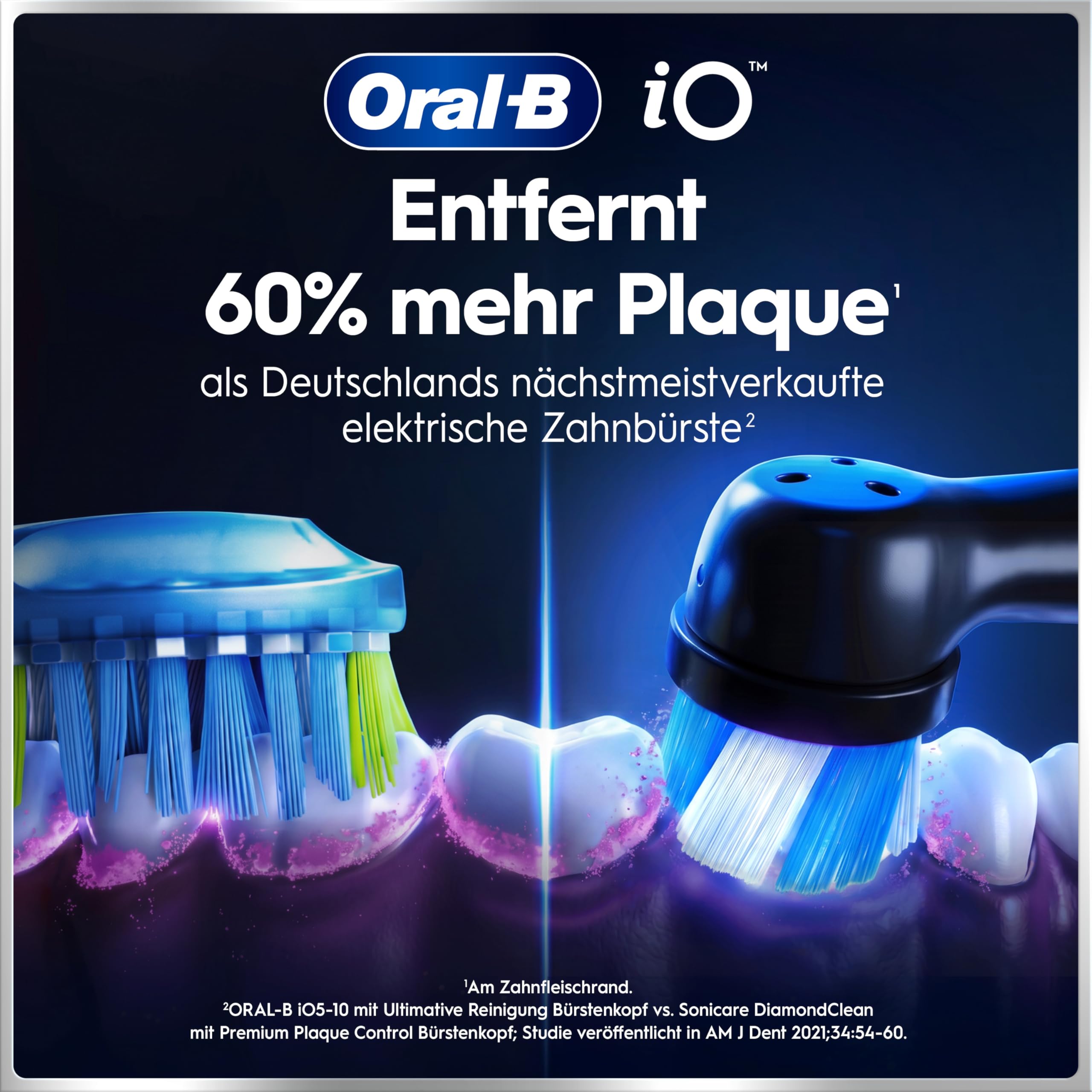 Oral-B iO Series 6 Plus Edition Elektrische Zahnbürste mit 3 Aufsteckbürsten, Schwarz - Electric Toothbrush, Inkl. Reise-Etui Und 5 Putzmodi für Zahnpflege, Designed by Braun 8