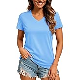 TACVASEN Women's V-Neck T Shirts Short Sleeve UPF 50+ Sun Protection Performance Quick Dry Athletic Workout Tee Tops