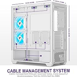 FOIFKIN PC Case - Pre-Installed 6 PWM ARGB Fan, ATX