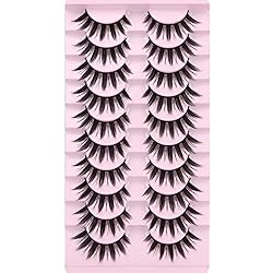 False Eyelashes 10 Pairs Manga Lashes Japanese