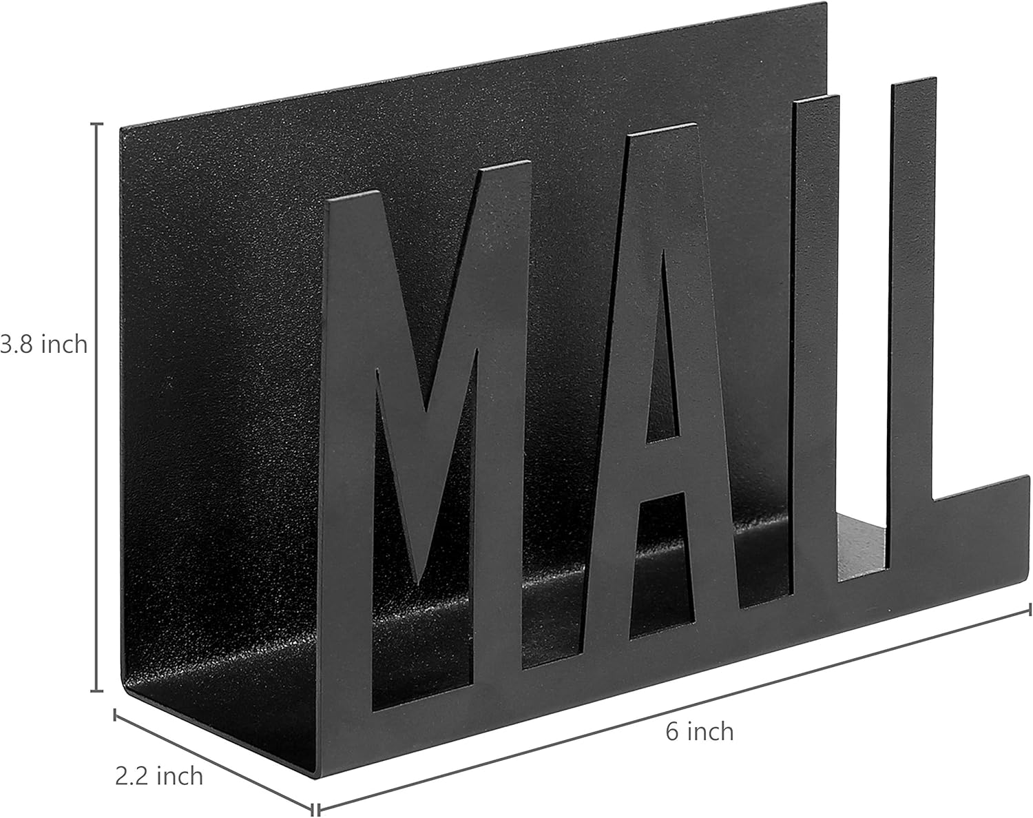 MyGift Black Metal Desktop Cutout Mail Letter Holder: Furniture & Decor
