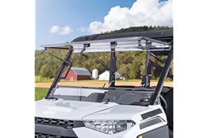 KEMIMOTO 3-IN-1 Flip Windshield Compatible with Polaris Ranger XP 1000/Crew 2017-2026, Polaris Ranger 1000/Crew 2020-2026(Fit Grab bar and Center Console)