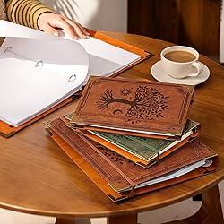 Ovesmusl Leather 3 Ring Binder Fits 8.5"x11" Letter