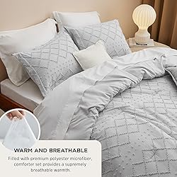Bedsure California King Comforter Set - Light Grey