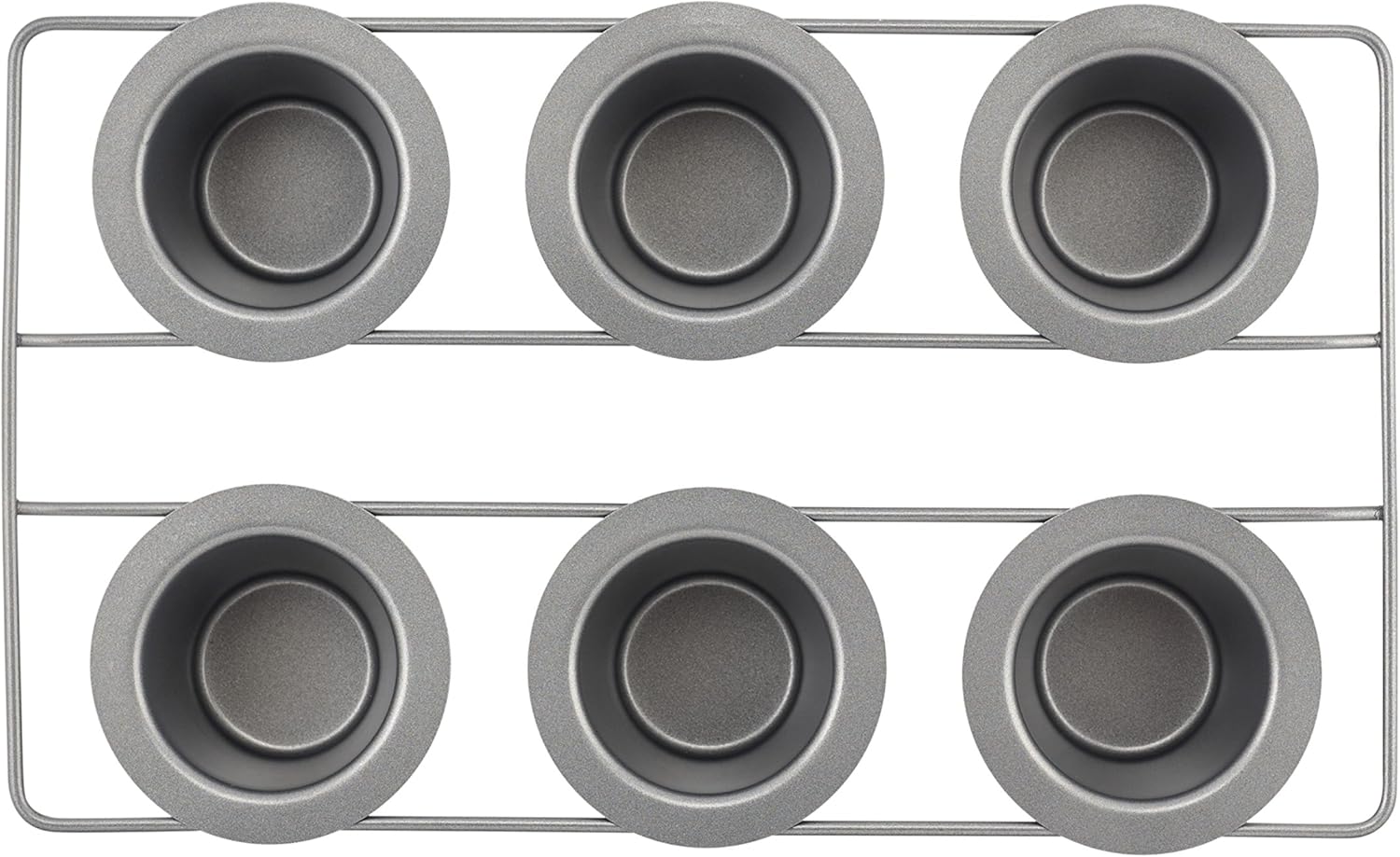 Gray Anolon 59181 6Cup Steel Popover Pan