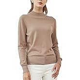 Woolicity Womens Mock Neck Sweater Long Sleeve Knit Pullover Tops Casual Lightweight Jumper Loose Pullover Tops