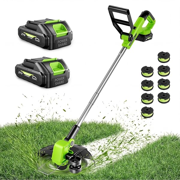 21V WEED WACKER CORDLESS & LAWN EDGER, 9000RPM...