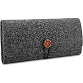 ProCase Carrying Case for Nintendo Switch OLED Model & Nintendo Switch, Portable Travel Bag Ultra Slim Felt Pouch for Switch 2017 / Switch OLED Model 2021 with 5 Game Cartridges Holders –Grey