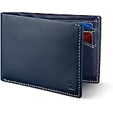 SERMAN BRANDS Mens Slim Bifold Wallet RFID Blocking Minimalist Front Pocket Wallets for Men - Thin & Stylish