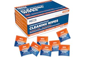 MEDCA Hearing Aid Cleaning Wipes - 100 Individually Wrapped Pre-Moistened Alcohol-Free Wipes for Hearing Aids, Amplifiers, Earbuds, Audio & Electronics - Portable, Quick-Drying, Gentle, Daily Use & Travel