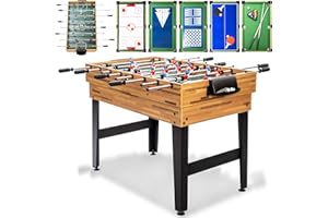 Sulives 2x4ft 13-in-1 Combo Game Table Set for Home,Combination Tables for Game Room, Friends & Family w/Hockey, Football, Billiards, Ping Pong, Shuffleboard, Chess, Checkers, Backgammon, Ring toss
