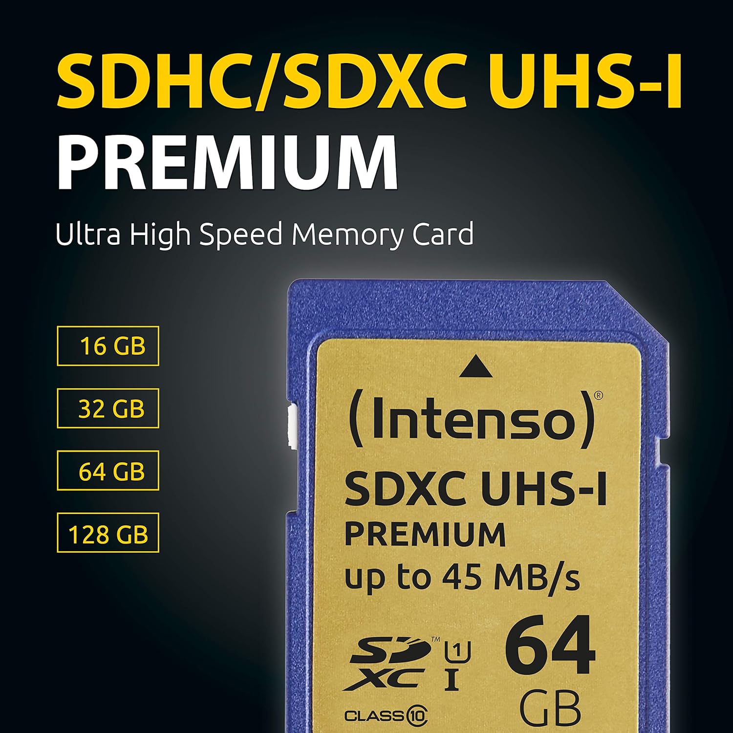 Intenso Premium SDXC Memory Card, Class 10 UHS-I, 128 GB, Blue - Image 4