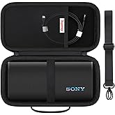 Supmay Hard Carrying Case for Sony ULT Field 3 Wireless Portable Bluetooth Speaker, Wireless Portable Speaker Protection Case with Shoulder Strap, Mesh Pocket fits Charging Cables, Black