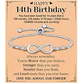 UNGENT THEM Infinity CZ Cross Bracelet, 10th 11th 12th 13th 14th 16th 18th Birthday Gift 5th 8th Graduation Christian Confirmation Gifts Ideas