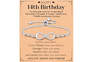 UNGENT THEM Infinity CZ Cross Bracelet, 10th 11th 12th 13th 14th 16th 18th Birthday Gift 5th 8th Graduation Christian Confirmation Gifts Ideas