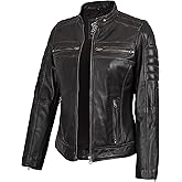 Decrum Leather Jacket Women - Stylish Casual Real Lambskin Leather Jackets for Women