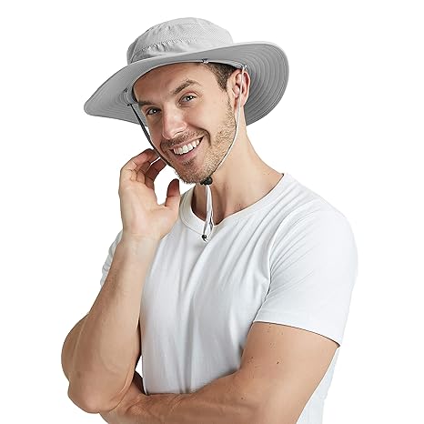 EINSKEY Fischerhut Herren UV Schutz Outdoor Sonnenhut mit Nackenschutz Faltbar Safarihut Wanderhut Wasserdicht Boonie Bucket 