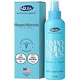 Aquia Hypochlorous Acid Spray for Face and Skin; Facial Cleanser | 4oz Face Mist Hypochlorous Acid Spray for Skin, Acne, Rash, Eczema, Wound Antimicrobial Facial Cleanser Acne Sprays; Smart Skincare