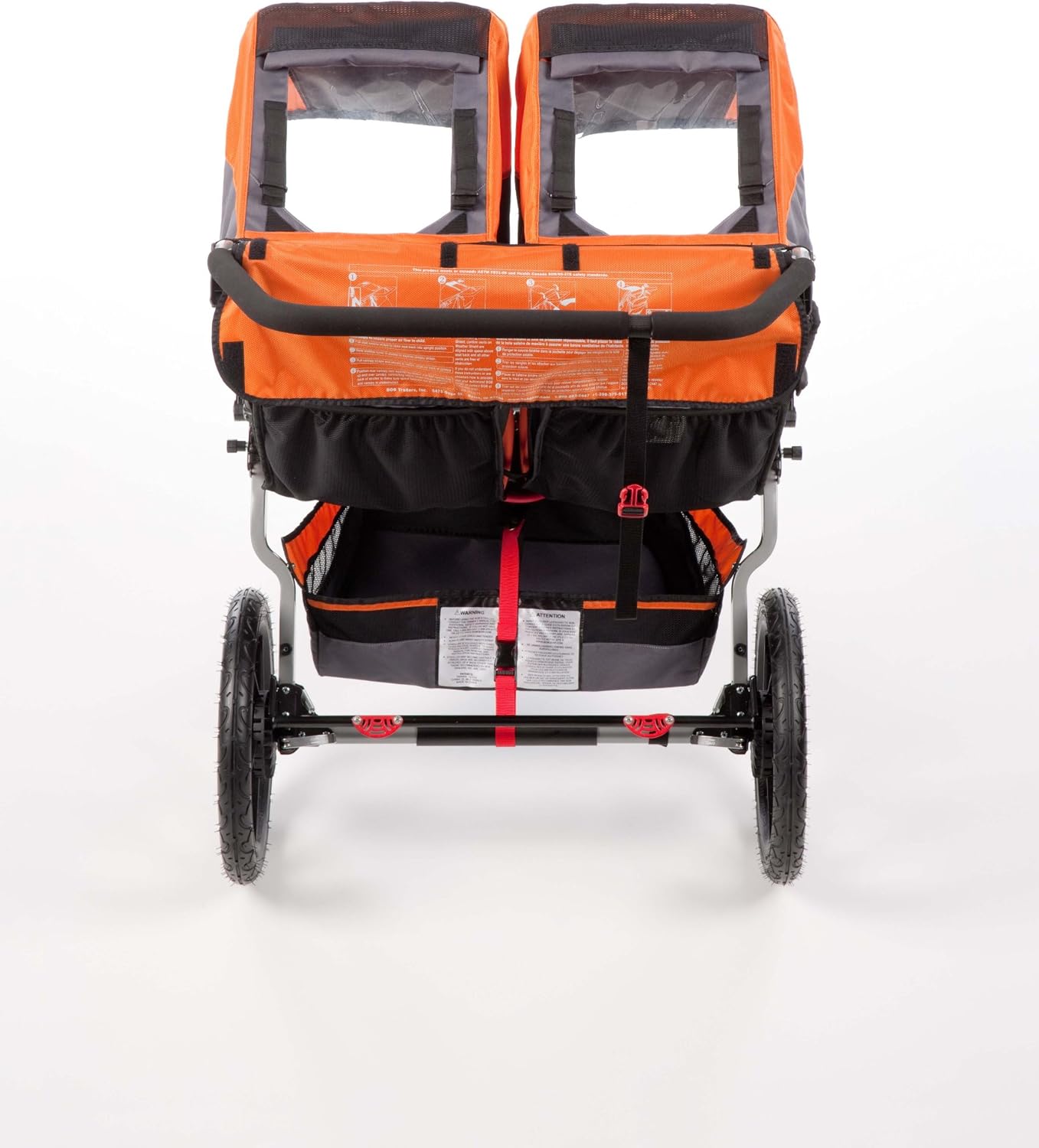 orange double bob stroller