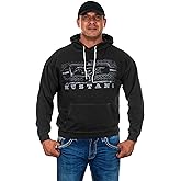 Men's Ford Mustang Pullover Hoodie Honeycomb Grill Charcoal Gray Sweatshirt