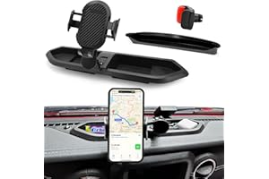 SUPERKRED Phone Mount for Jeep Accessories: Phone Holder for Jeep Gladiator Phone Mount & Jeep JL Phone Mount 2018 2019 2020 2021 2022 2023, Phone Mount with Storage Tray for Jeep Wrangler JL JLU Gladiator