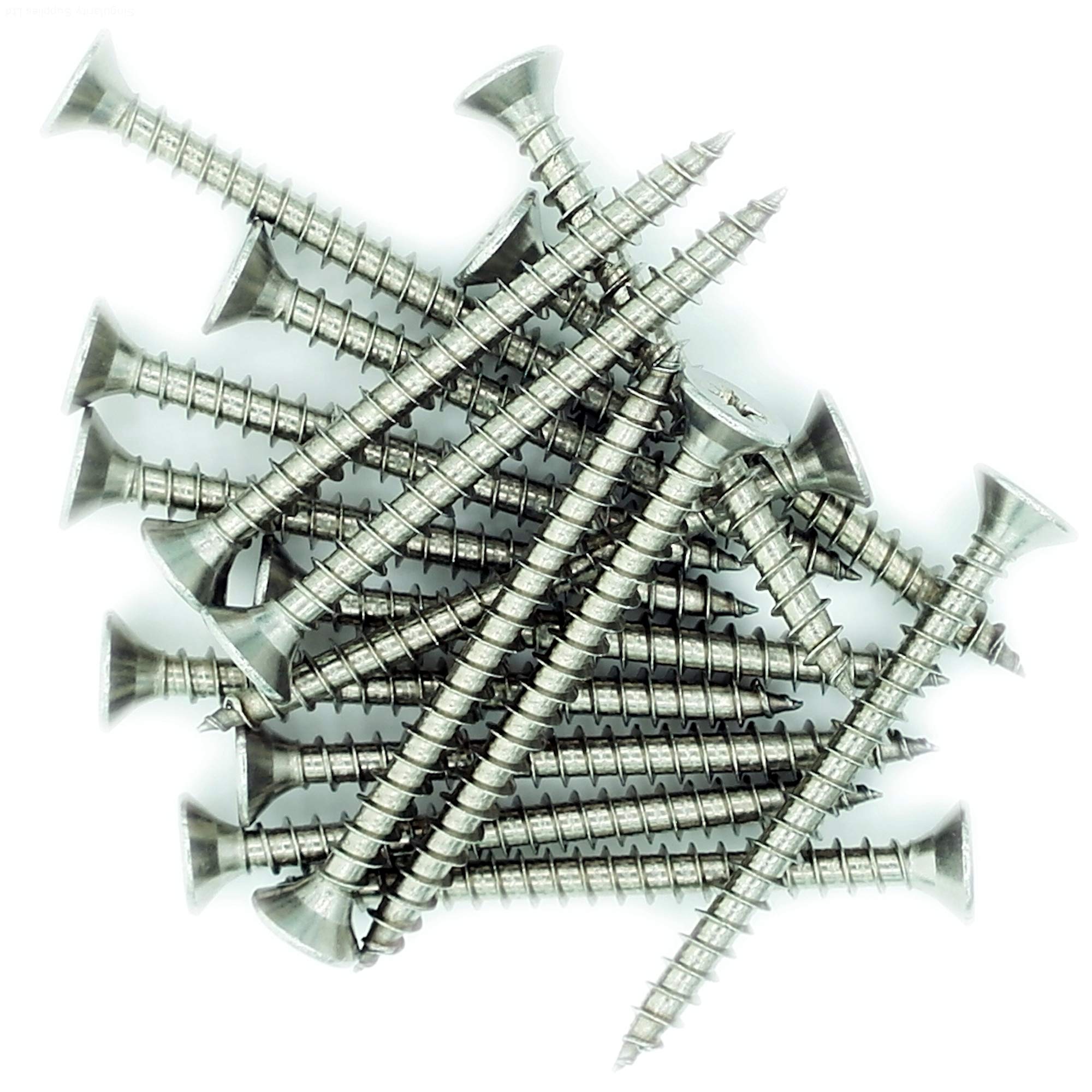 No.6 x 0.8 (4mm x 20mm) Pozi Countersunk Chipboard Screw - Stainless Steel (A2) (Pack of 20)