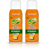 OdoBan Aroma Eliminator, 360-Degree Continuous Spray Natural Oil Real Citrus Air Freshener, Toilet Spray, 2-Pack, 10 Ounces Each, Orange Scent