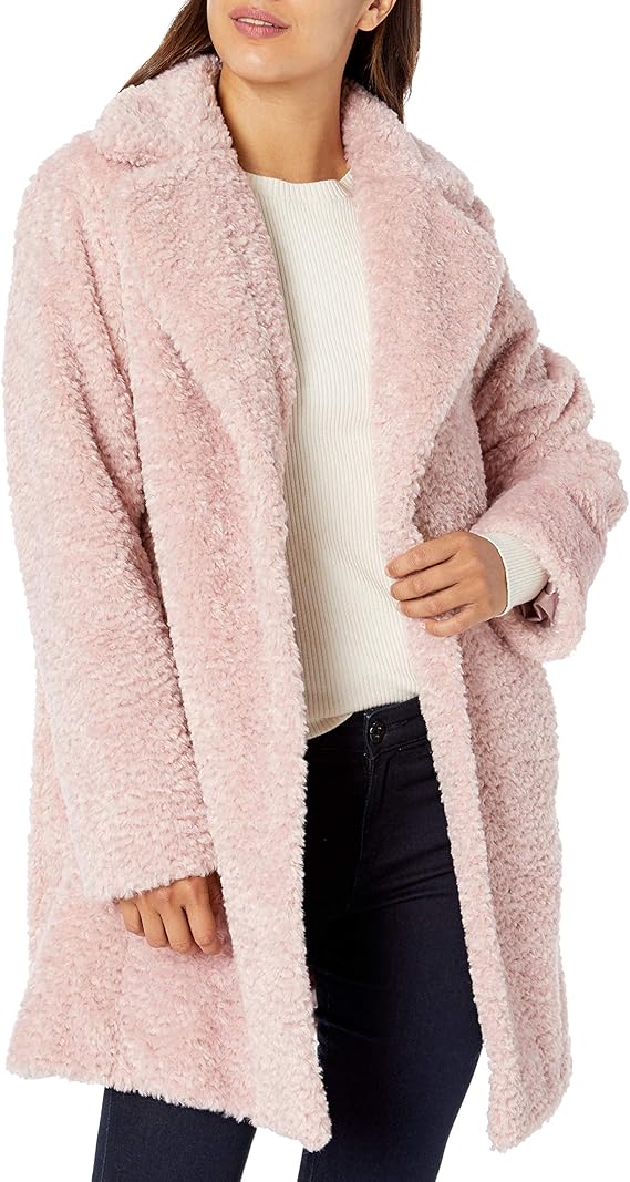 Vince Camuto 人造皮草 中长款女式外套大衣 1.6折$59.98 海淘转运到手约￥544