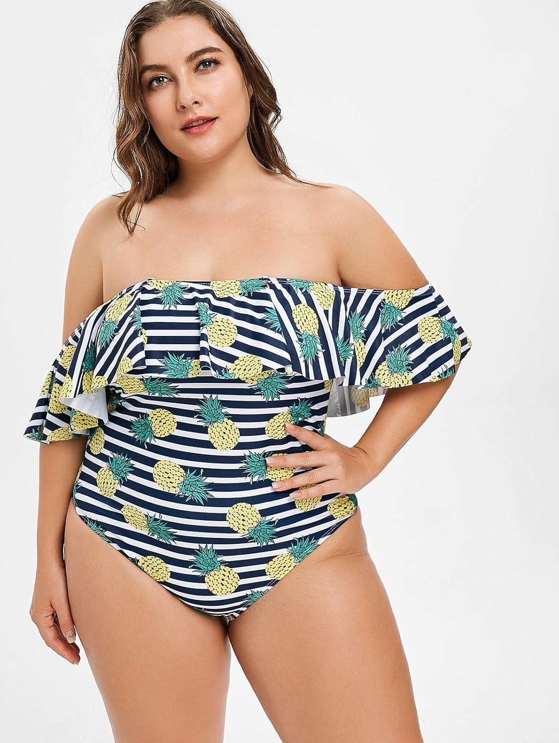 plus size pineapple swimsuit