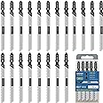Jigsaw Blades T Shank T101B Compatible Bosch Black and Decker Jig Saw Blades Set for Wood 20PCS with Case, 4 in. 10 TPI Fast 